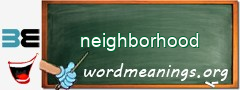 WordMeaning blackboard for neighborhood